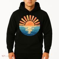 Coastal Ocean Sunset Painting Beach Hoodie thumb 2