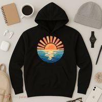 Coastal Ocean Sunset Painting Beach Hoodie thumb 3