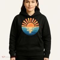 Coastal Ocean Sunset Painting Beach Hoodie thumb 5