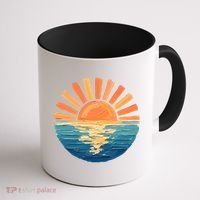 Coastal Ocean Sunset Painting Beach Coffee Mug thumb 1