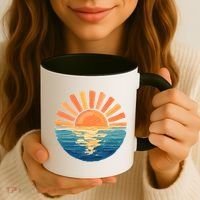 Coastal Ocean Sunset Painting Beach Coffee Mug thumb 3
