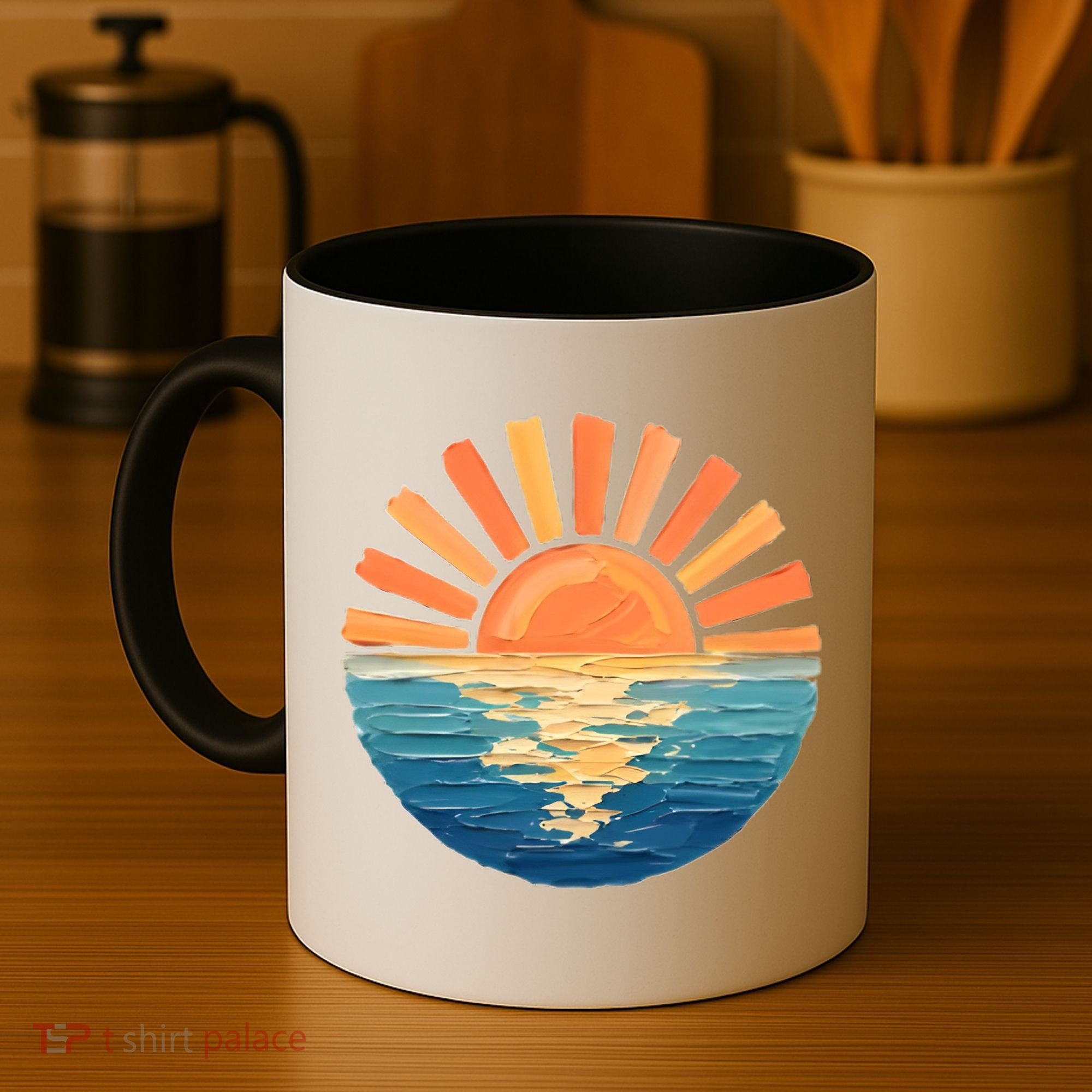 Coastal Ocean Sunset Painting Beach Coffee Mug