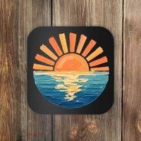 Coastal Ocean Sunset Painting Beach Coaster thumb 0