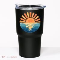Coastal Ocean Sunset Painting Beach Tumbler thumb 0