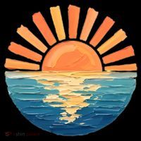 Coastal Ocean Sunset Painting Beach Ornament thumb 1