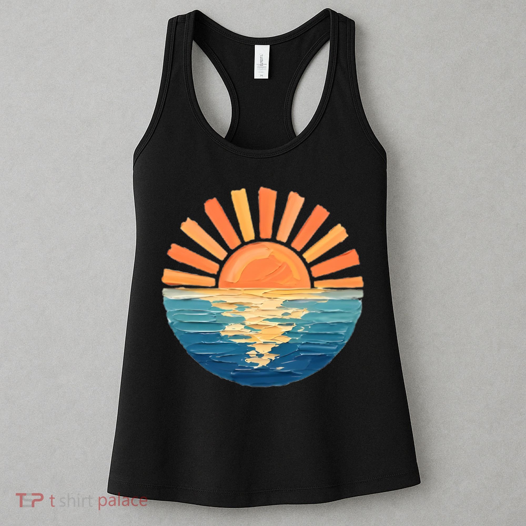 Coastal Ocean Sunset Painting Beach Women's Tank Top