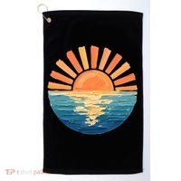 Coastal Ocean Sunset Painting Beach Golf Towel thumb 0