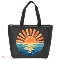 Coastal Ocean Sunset Painting Beach Tote Bag thumb 0
