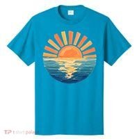 Coastal Ocean Sunset Painting Beach T-Shirt thumb 0