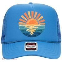 Coastal Ocean Sunset Painting Beach Hat thumb 0