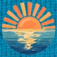 Coastal Ocean Sunset Painting Beach Hat thumb 2