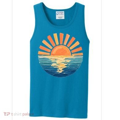Coastal Ocean Sunset Painting Beach Tank Top
