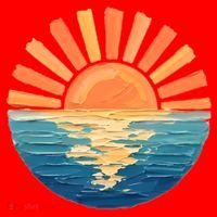 Coastal Ocean Sunset Painting Beach Santa Hat thumb 1