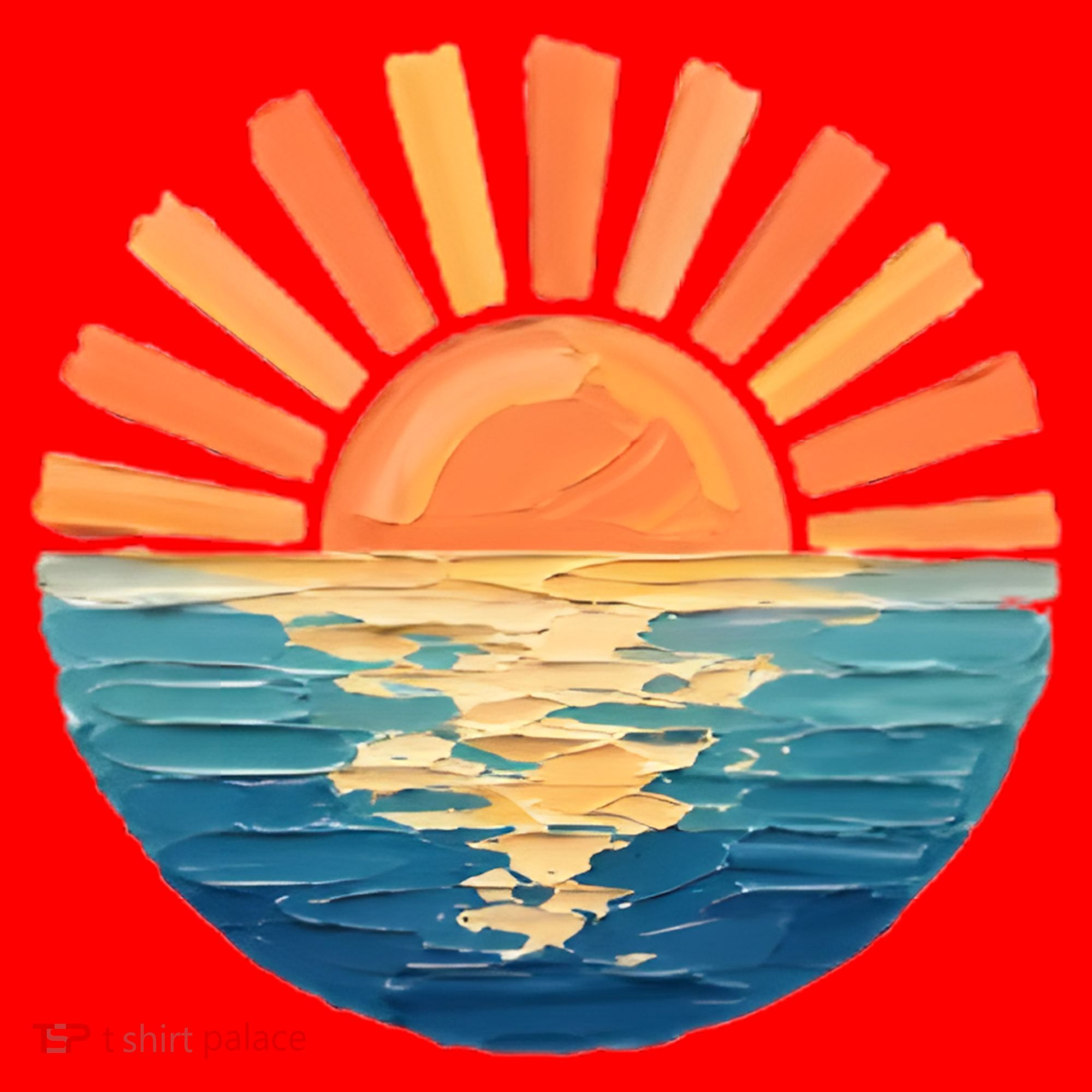 Coastal Ocean Sunset Painting Beach Santa Hat