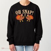 Cool Oh Snap! Funny Turkey With Wishbone Thanksgiving Women's Sweatshirt thumb 0