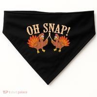 Cool Oh Snap! Funny Turkey With Wishbone Thanksgiving USA-Made Doggie Bandana thumb 0