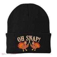 Cool Oh Snap! Funny Turkey With Wishbone Thanksgiving Beanie thumb 0