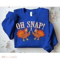 Cool Oh Snap! Funny Turkey With Wishbone Thanksgiving Sweatshirt thumb 2