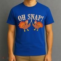 Cool Oh Snap! Funny Turkey With Wishbone Thanksgiving T-Shirt thumb 3