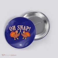 Cool Oh Snap! Funny Turkey With Wishbone Thanksgiving Button thumb 0