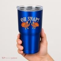 Cool Oh Snap! Funny Turkey With Wishbone Thanksgiving Tumbler thumb 2