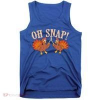 Cool Oh Snap! Funny Turkey With Wishbone Thanksgiving Tank Top thumb 0