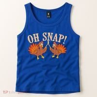 Cool Oh Snap! Funny Turkey With Wishbone Thanksgiving Tank Top thumb 2