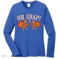 Cool Oh Snap! Funny Turkey With Wishbone Thanksgiving Women's Long Sleeve Shirt thumb 0