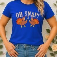 Cool Oh Snap! Funny Turkey With Wishbone Thanksgiving Women's T-Shirt thumb 2