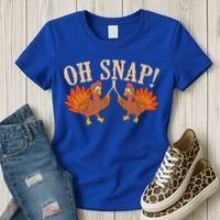 Cool Oh Snap! Funny Turkey With Wishbone Thanksgiving Women's T-Shirt thumb 3