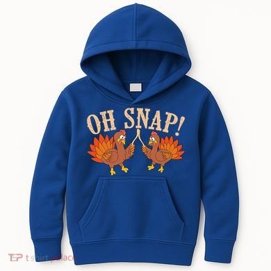 Cool Oh Snap! Funny Turkey With Wishbone Thanksgiving Kids Hoodie