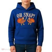 Cool Oh Snap! Funny Turkey With Wishbone Thanksgiving Kids Hoodie thumb 4