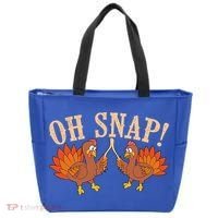 Cool Oh Snap! Funny Turkey With Wishbone Thanksgiving Tote Bag thumb 0