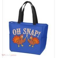 Cool Oh Snap! Funny Turkey With Wishbone Thanksgiving Tote Bag thumb 3