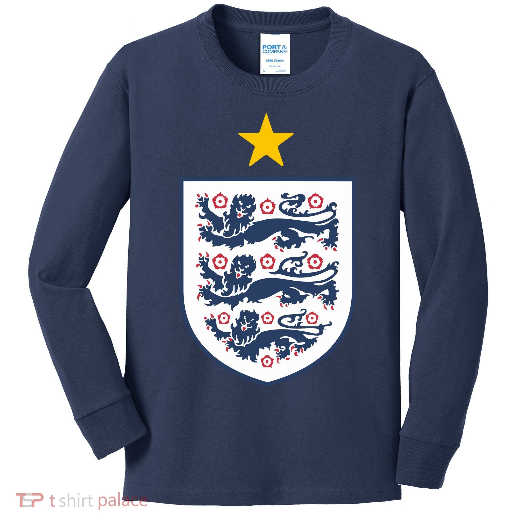 Cool One Star England Flag Kids Long Sleeve Shirt