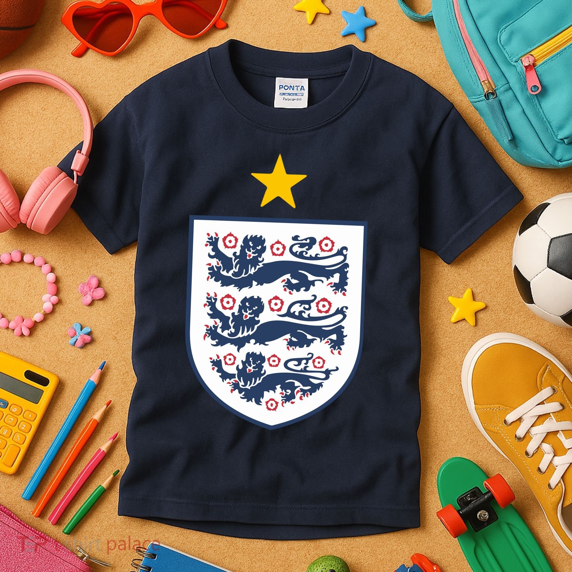 Cool One Star England Flag Kids T-Shirt