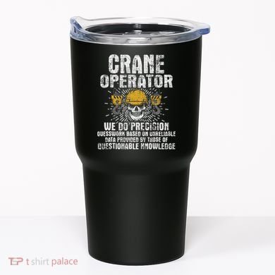 Crane Operator Skull Usa Flag Crane Driver Construction Tumbler