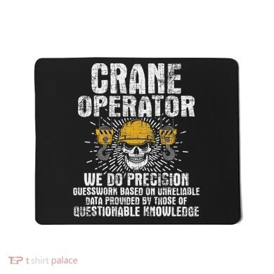 Crane Operator Skull Usa Flag Crane Driver Construction Mousepad