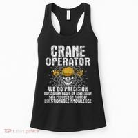Crane Operator Skull Usa Flag Crane Driver Construction Women's Tank Top thumb 0