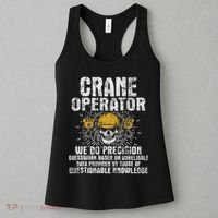 Crane Operator Skull Usa Flag Crane Driver Construction Women's Tank Top thumb 3