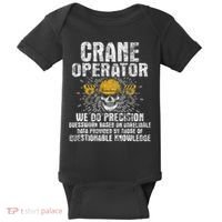 Crane Operator Skull Usa Flag Crane Driver Construction Baby Bodysuit thumb 0