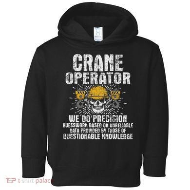 Crane Operator Skull Usa Flag Crane Driver Construction Toddler Hoodie