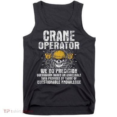 Crane Operator Skull Usa Flag Crane Driver Construction Tank Top