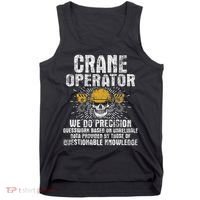 Crane Operator Skull Usa Flag Crane Driver Construction Tank Top thumb 0