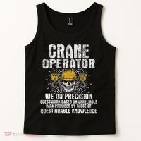 Crane Operator Skull Usa Flag Crane Driver Construction Tank Top thumb 2
