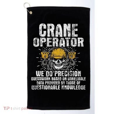 Crane Operator Skull Usa Flag Crane Driver Construction Golf Towel