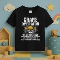Crane Operator Skull Usa Flag Crane Driver Construction Toddler T-Shirt thumb 3
