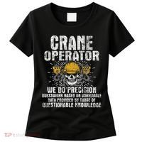 Crane Operator Skull Usa Flag Crane Driver Construction Women's T-Shirt thumb 0