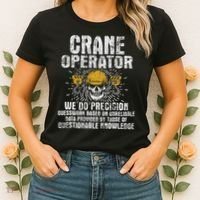 Crane Operator Skull Usa Flag Crane Driver Construction Women's T-Shirt thumb 2