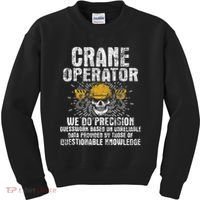 Crane Operator Skull Usa Flag Crane Driver Construction Kids Sweatshirt thumb 0